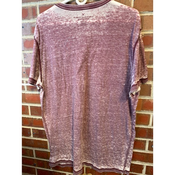 Mens American Eagle TShirt LARGE Seriously Soft Short Sleeve PLUM washed pattern - Picture 4 of 4